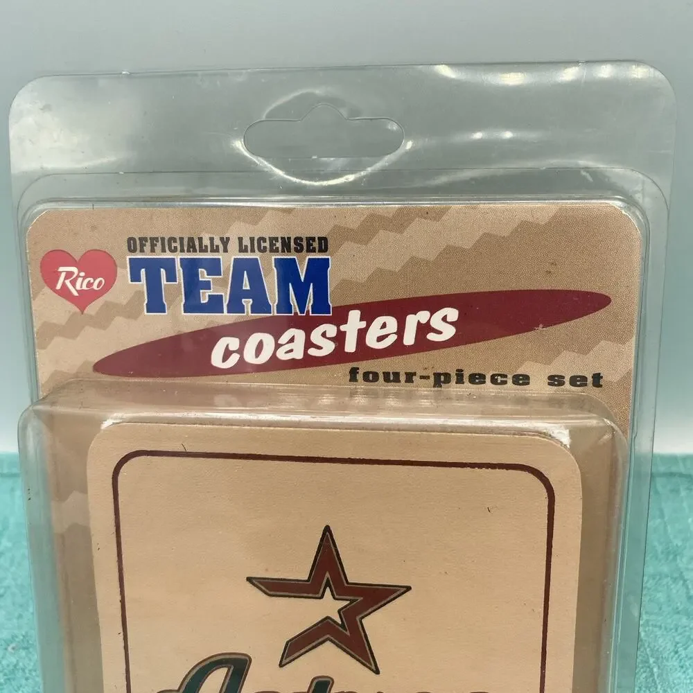 Houston Astros Coaster Set- Rico-Set Of 4 Coasters- MLB From Year 2000 NIP